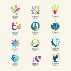 Abstract logo templates collection Vector | Free Download