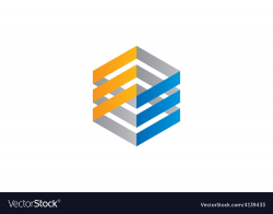 Square line construction abstract logo