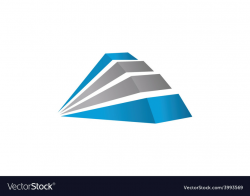 3D building construction abstract logo