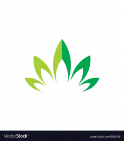 Green leaf lotus flower abstract logo