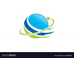 Globe planet orbit space abstract logo