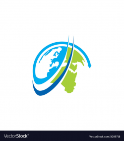 Globe earth ecology rotation abstract logo
