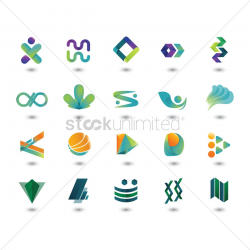 Abstract logo element set Vector Image - 1628283 ...