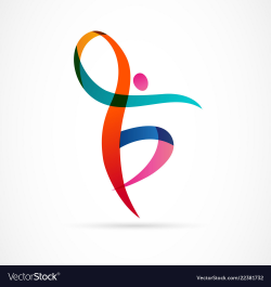 Abstract human figure logo design gym fitness