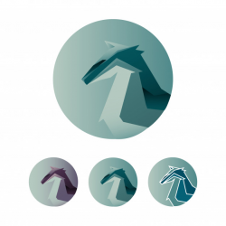 Minimalist horse abstract logo icon Vector | Premium Download