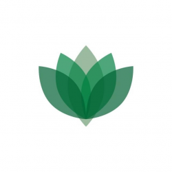 Abstract Green And Transparent Lotus Logo Design ...