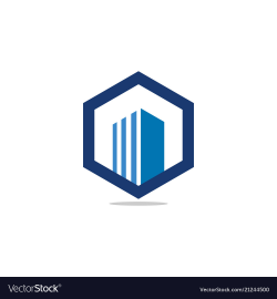 Hexagon abstract real estate building logo design