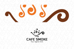 Cafe Smoke - Simple Abstract Coffee Logo Design