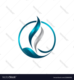 Modern circle fire technology abstract logo