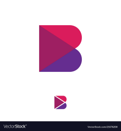 B pink violet transparent logo abstract monogram