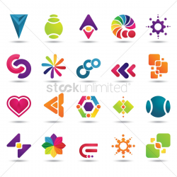 Set of abstract logo elements Vector Image - 1629080 ...