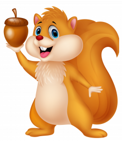 Cute Squirrel with Acorn PNG Cartoon Clipart | Gallery ...