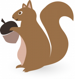 Squirrel Silhouette Acorn Clip art - Vector hand-painted ...
