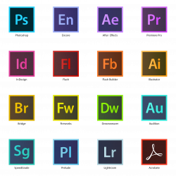 Pack icônes Adobe Suite CC HD⎪Vector illustrator (ai.) in ...