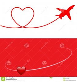 At Clipart Red Airplane Plane Heart Holiday Banner Illustration ...
