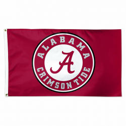 Wincraft Alabama Crimson Tide Circle Logo Roll Tide NCAA Football 3 x 5  Foot Flag