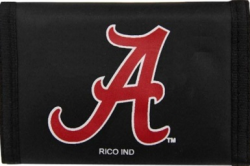 Alabama Crimson Tide A Logo Bama Black Nylon Trifold Wallet