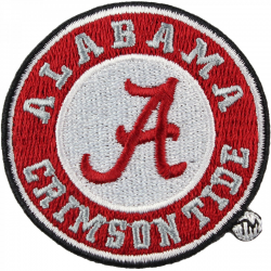 Alabama Crimson Tide Round Logo Iron On Embroidered Patch