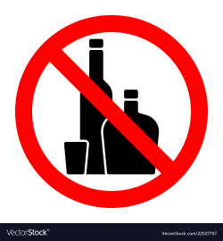 Alcohol strong drinks stop forbidden prohibition vector image