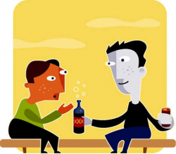 Stock Illustration - A teenager being pressured to drink alcohol