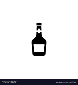 Glass bottle of alcohol drink
