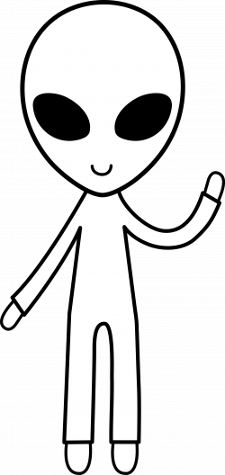 Alien black and white clipart kid - ClipartBarn