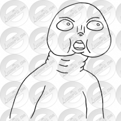 alien Outline for Classroom / Therapy Use - Great alien Clipart