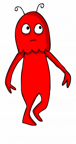Vector Alien Positive - Cartoon Red Alien Clear Background Free PNG ...