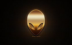 Download wallpapers Alienware glitter logo, creative, metal ...