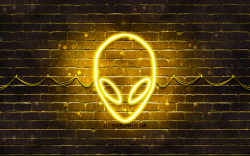 Download wallpapers Alienware yellow logo, 4k, yellow ...