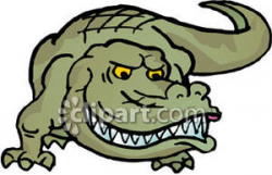 Scary Cartoon Crocodile - Royalty Free Clipart Picture