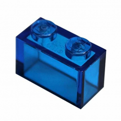 LEGO Parts and Pieces: Trans-Dark Blue (Transparent Blue) 1x2 Brick x50