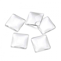 Joyingle 30 Glass Dome Cabochons Transparent Square Tiles Magnified  Transparent Uncalibrated Circle 1 inch / 25mm for Embossed, Charm, Ring,  Necklace