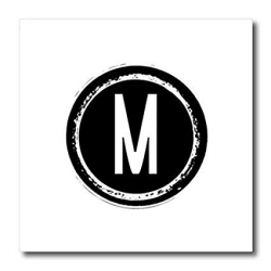 Amazon.com: 3D Rose M Monogram-Black Letter M Background ...