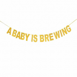 Amazon.com: A Baby is Brewing Banner - Baby Shower Bunting ...