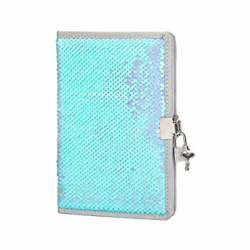 MHJY Sequin Notebook Secret Diary with Lock and Keys,Magic Reversible  Mermaid Sequin Notebook Travel Journal Private Journal for Adults and Kids