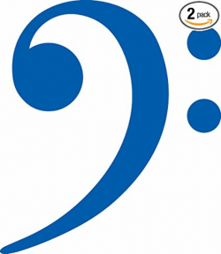 Bass Clef Silhouette Funny (Azure Blue) (Set of 2) Premium Waterproof Vinyl  Decal Stickers for Laptop Phone Accessory Helmet Car Window Bumper Mug ...
