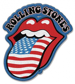 The Rolling Stones Patch Us Flag Tongue Band Logo Official Iron On