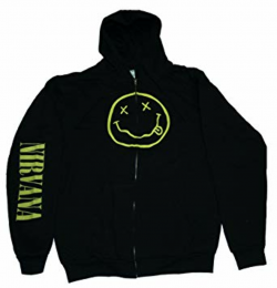 Amazon.com: Nirvana Smile Logo Zip Up Hoodie Select Shirt ...
