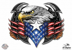 GT Graphics Eagle American Flag Patriotic - Vinyl Sticker Waterproof Decal