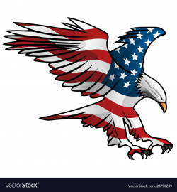 Patriotic flying american flag eagle