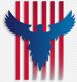 Blue eagle with red stripes background art, United States ...