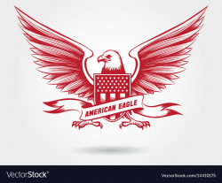 Sketched american eagle emblem design