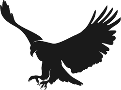 Landing Bald Eagle Silhouette Sticker