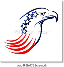 American eagle logo art print poster