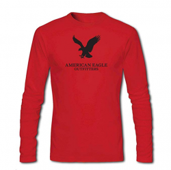 American Eagle Outfitters Logo for Men Printed Long Sleeve Cotton T-Shirt