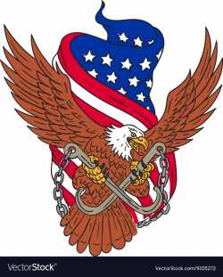 American Eagle Wings USA Flag Drawing
