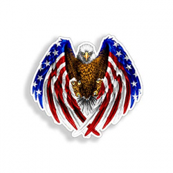 Mini Bald Eagle Sticker USA American Flag Graphic Cup Cooler Laptop Phone  Vinyl Decal