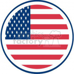 The American Flag With White Stars Over Blue And Rows Of Red In A Circle  clipart. Royalty-free clipart # 379167