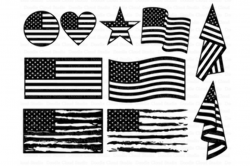 American flag SVG, Distressed USA Flag SVG Files. by Doodle Cloud Studio